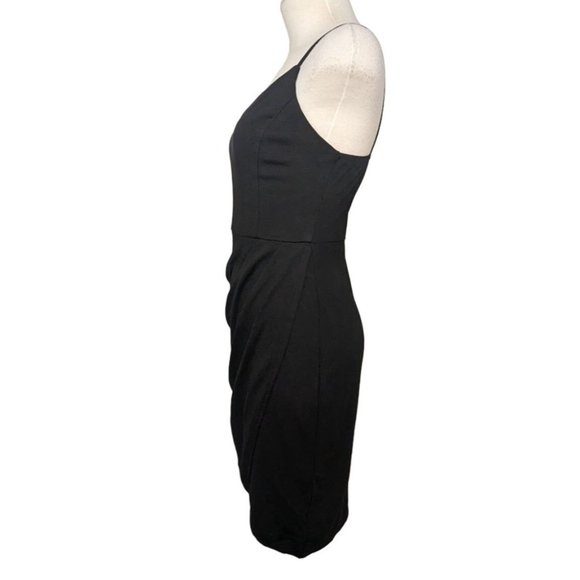Zalalus Womens Black Bodycon Party Dress Sz Small Spaghetti Straps Deep V Neck - Picture 4 of 10